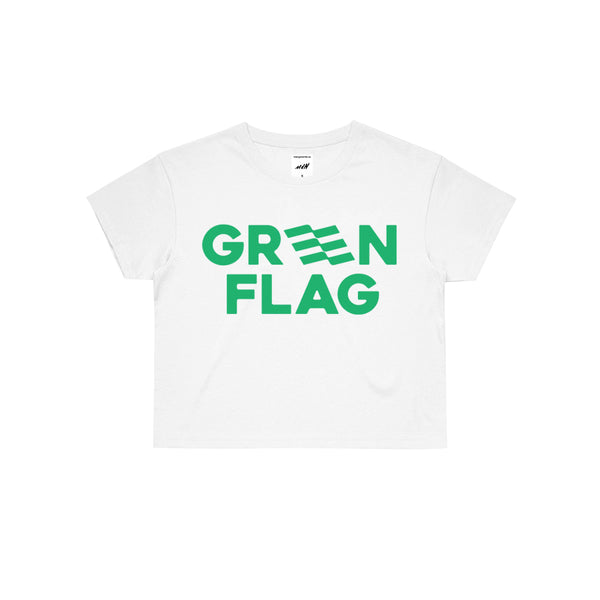 GREEN FLAG CROP TEE (2 COLORS) - MJN