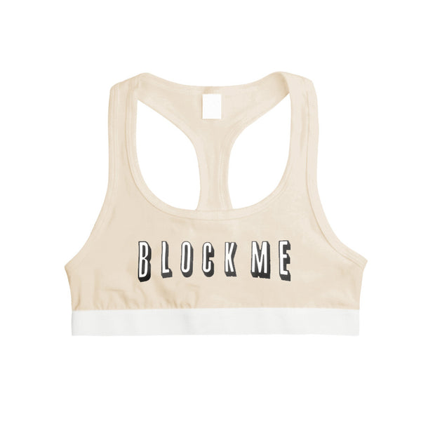 BLOCK ME SPORTS BRA BEIGE - MJN ORIGINALS