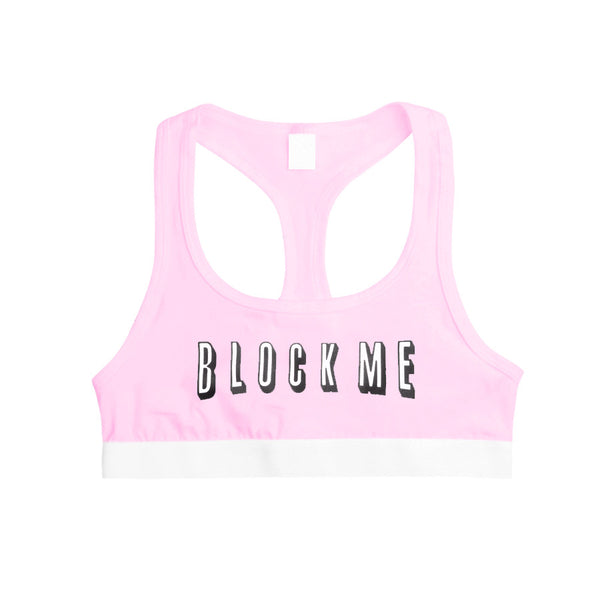 BLOCK ME SPORTS BRA PINK - MJN ORIGINALS