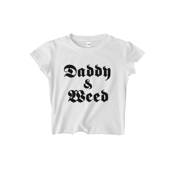 DADDY & WEED CROPPED TEE - MJN