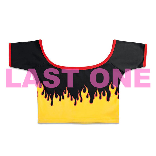 FLAME CROP TOP BLACK - MJN