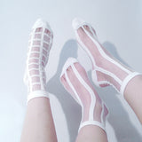 SHEER VERTICAL STRIPED SOCKS (CLICK FOR 2 COLORS)