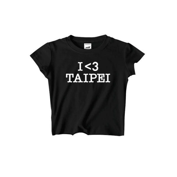 I LOVE TAIPEI CROPPED TOP BLK - MJN