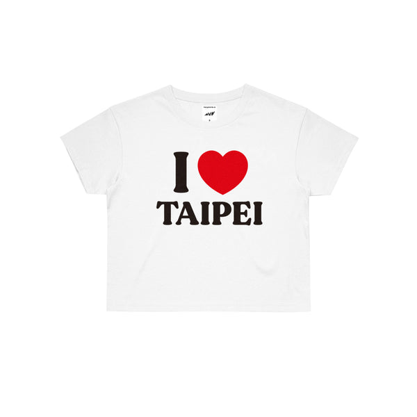 I LOVE TAIPEI CROP TOP WHT - MJN