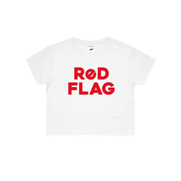 RED FLAG CROP TEE (2 COLORS) - MJN