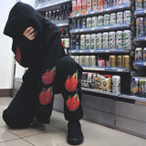 FLAME DRAGON FRUIT HOODIE BLACK - MJN ORIGINALS