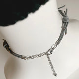 POWER CHOKER NECKLACE - BARBED WIRE GREY