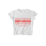 MERRY CHRISTMAS CROPPED TEE (2 COLORS) - MJN