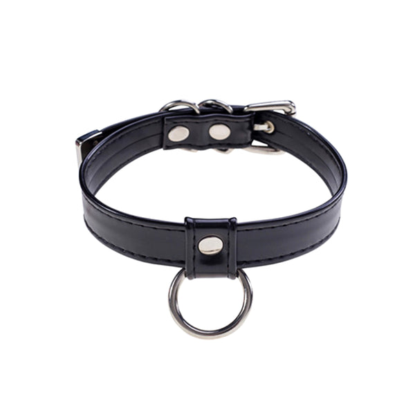 O RING LEATHER CHOKER (CLICK FOR MORE COLORS)