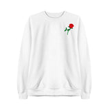 THE ROSE EMBROIDERED SWEATSHIRT WHITE - MJN ORIGINALS