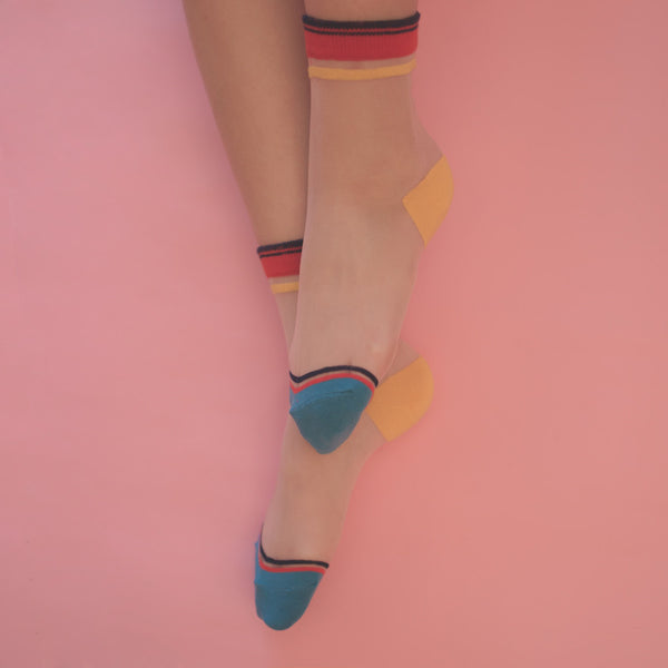 SHEER PATTERNED COLORFUL SOCKS (CLICK FOR MORE COLORS)