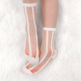 SHEER VERTICAL STRIPED SOCKS (CLICK FOR 2 COLORS)