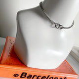STAINLESS STEEL RINGS BALL CHAIN CHOKER NECKLACE