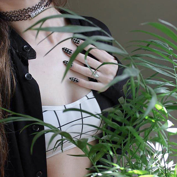 SUSENSTONE Strip shape Women coller choker necklace Tattoo Choker